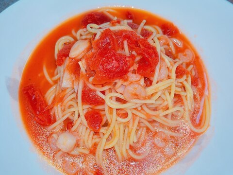 料理初心者ママが作るココス風⭐️魚介スープパスタ